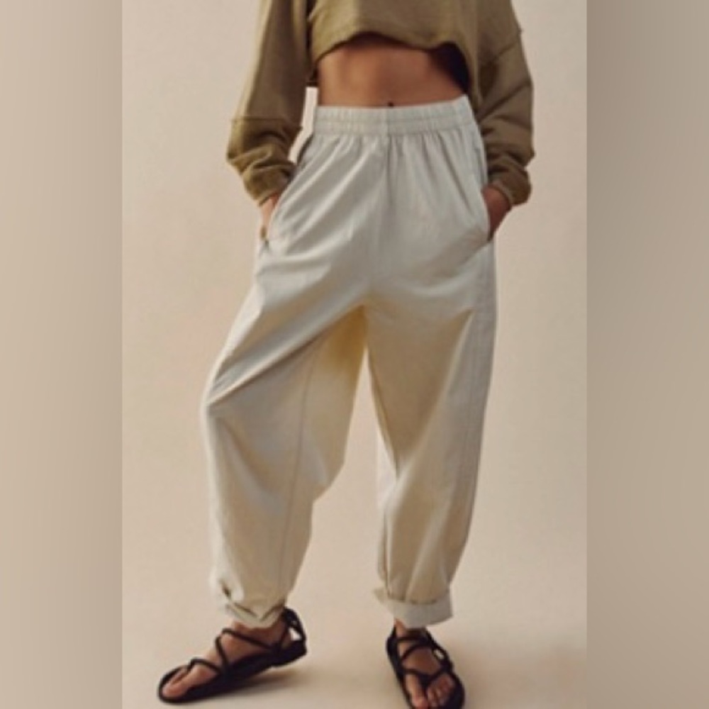 Free People Preppy Poplin Pull-On Pants - Birch - XS